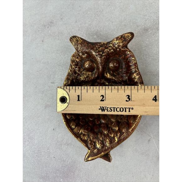 Vintage OWL Ceramic soap dish Reto1970’s style Dark Red And Gold - Picture 9 of 10